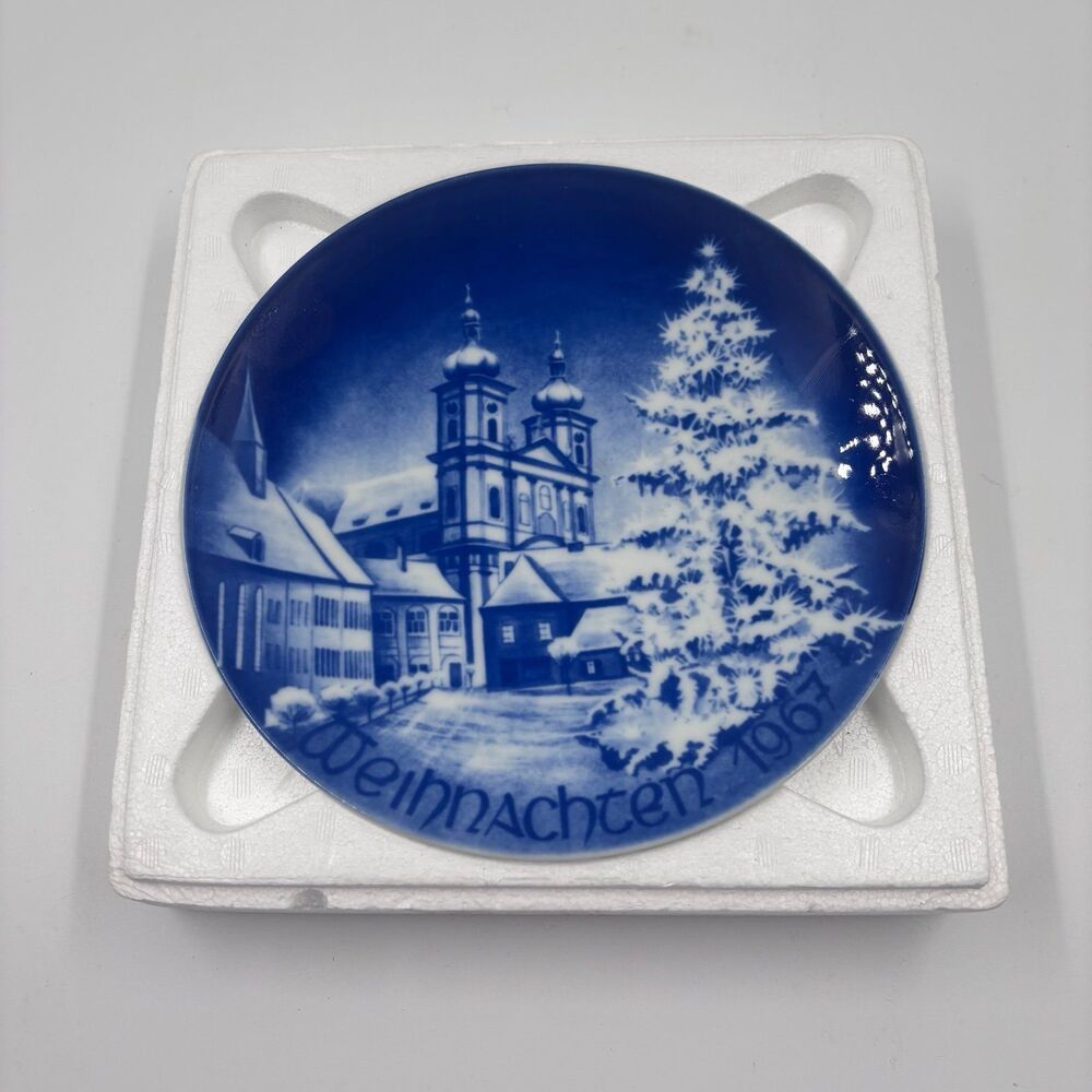 Vintage 1967 Bareuther Christmas Plate Stiftskirche Waldsassen Germany Boxed